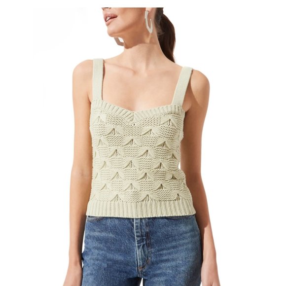 Astr Tops - NEW ASTR The Label Knit Sweater Tank Top Pale Green Size Small